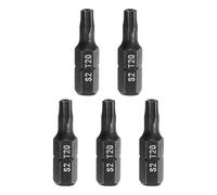sourcing map 5pcs T20 Torx Screwdriver Bit 1/4" Hex Shank 25mm/1" Length S2 Steel Star 6 Point Head Hex Security Screw Driver Bits with Hole for Impact Electric Screw Driver Power Tools, Black