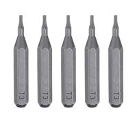 sourcing map 5pcs T3 Torx Screwdriver Bit 5/32" Hex Shank 28mm Length S2 Steel Magnetic Star 6 Point Head Hex Screw Driver Bits for Electric Manual Screwdrivers Precision Repair