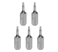 sourcing map 5pcs T7 Torx Screwdriver Bit 1/4" Hex Shank 25mm/1" Length S2 Steel Star 6 Point Head Hex Security Screw Driver Bits with Hole for Impact Electric Screw Driver Power Tools, Grey