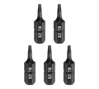 sourcing map 5pcs T8 Torx Screwdriver Bit 1/4" Hex Shank 25mm/1" Length S2 Steel Star 6 Point Head Hex Security Screw Driver Bits with Hole for Impact Electric Screw Driver Power Tools, Black