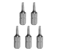 sourcing map 5pcs T9 Torx Screwdriver Bit 1/4" Hex Shank 25mm/1" Length S2 Steel Star 6 Point Head Hex Security Screw Driver Bits with Hole for Impact Electric Screw Driver Power Tools, Grey