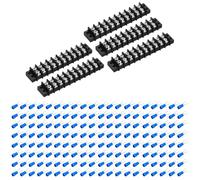 sourcing map 5Pcs Terminal Block 300V 20A Dual Rows 10P Circuit Screw Terminals Barrier Strip PA66 with 100Pcs 16A Heat Shrink Wire Fork Connectors for Wire Connect