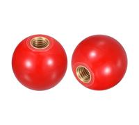 sourcing map 5Pcs Threaded Ball Knobs, M6 Female Thread Thermoset Ball Knob 20mm Dia Round Operation Ball Handles with Copper Insert for Machine Lever Handle, Red