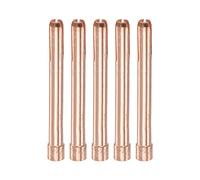 sourcing map 5pcs TIG Collet 3.2x50mm Stubby Collet Tungsten Electrode Collet Tips Replacement for TIG Welding Torch Series