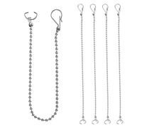sourcing map 5Pcs Toilet Flapper Chain, 9.8" Toilet Handle Chain Universal Toilet Handle Replacement Kit with Hook and Ring for Toilet Flapper Lift Chain Replacement