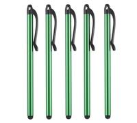 sourcing map 5pcs Touch Screen Pen Metallic Stylus Pen Aluminum Alloy Metal Capacitive Pens Universal with Rubber Stylus Tips, Green