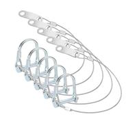 sourcing map 5pcs Trailer Coupler Pin with Quick Release Ring 5 x 30 mm (3/16" x 1-3/16") - Carbon Steel Wire Trailer Locking Hitch Pins with Anti-Lost Towing Rope for Towing Wagons/Lawn/Farm