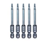 sourcing map 5pcs Triangle Screwdriver Bit 1/4" Hex Shank TA2.3 Magnetic Head 2.6" Length S2 Steel Triangular Screw Driver Bit for Repair Work Electric Screwdriver, Blue