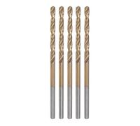 sourcing map 5pcs Twist Drill Bits 2mm Titanium Coated (HSS-E) M42 High Speed Steel 8% Cobalt Straight Shank for Stainless Steel Aluminum Alloy Metal