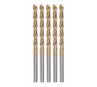 sourcing map 5pcs Twist Drill Bits 3.4mm Titanium Coated (HSS-E) M42 High Speed Steel 8% Cobalt Straight Shank for Stainless Steel Aluminum Alloy Metal