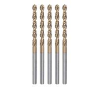 sourcing map 5pcs Twist Drill Bits 3mm Titanium Coated (HSS-E) M42 High Speed Steel 8% Cobalt Straight Shank for Stainless Steel Aluminum Alloy Metal