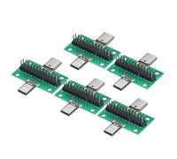 sourcing map 5pcs Type-C Male to Female USB 3.1 Test PCB Board Adapter Double-Sided Socket with Pin Header Connector for Data Cable Adapters