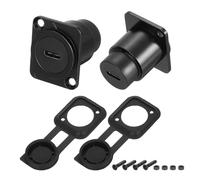 sourcing map 5Pcs Type C Panel Mount Coupler, D-Type USB C Pass Through Connector, 10Gbps Black Bulkhead Extension for Home/Office/Industrial