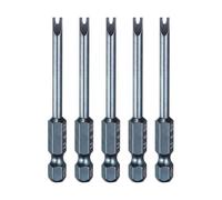 sourcing map 5pcs U-Type Screwdriver Bit 1/4" Hex Shank U4 Magnetic Head 2.6" Length S2 Steel U-Shaped Screw Driver Bit for Repair Work Electric Screwdriver, Blue