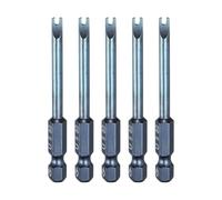 sourcing map 5pcs U-Type Screwdriver Bit 1/4" Hex Shank U5 Magnetic Head 2.6" Length S2 Steel U-Shaped Screw Driver Bit for Repair Work Electric Screwdriver, Blue