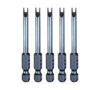 sourcing map 5pcs U-Type Screwdriver Bit 1/4" Hex Shank U6 Magnetic Head 2.6" Length S2 Steel U-Shaped Screw Driver Bit for Repair Work Electric Screwdriver, Blue