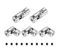 sourcing map 5pcs Universal Joint Shaft Coupling, 2mm to 3mm Inner Dia Rotatable Steering Shaft U Joints Coupler with Screws for RC Car, Robot, Boat Drive Ship Motor Use