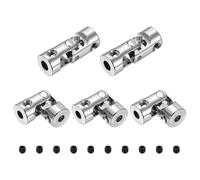 sourcing map 5pcs Universal Joint Shaft Coupling, 3.17mm to 3.17mm Inner Dia Rotatable Steering Shaft U Joints Coupler with Screws for RC Car, Robot, Boat Drive Ship Motor Use