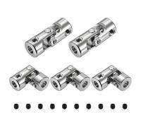 sourcing map 5pcs Universal Joint Shaft Coupling, 3mm to 3mm Inner Dia Rotatable Steering Shaft U Joints Coupler with Screws for RC Car, Robot, Boat Drive Ship Motor Use