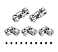 sourcing map 5pcs Universal Joint Shaft Coupling, 3mm to 5mm Inner Dia Rotatable Steering Shaft U Joints Coupler with Screws for RC Car, Robot, Boat Drive Ship Motor Use
