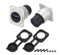 sourcing map 5Pcs USB 3.0 Panel Mount Coupler, D-Type USB Pass Through Connector, 5.0Gbps Silver Bulkhead Extension for Home/Office/Industrial