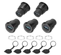 sourcing map 5Pcs USB 3.0 Panel Mount Coupler, USB Pass Through Connector, 5.0Gbps Black Bulkhead Extension for Home/Office/Industrial
