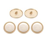 Sourcing Map 5pcs Vintage Metal Shank Button - 25mm Round Alloy for Women's Suit, Woolen Coat, Shirt, Dress Sewing Crafts, Beige White