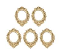 sourcing map 5pcs Vintage Resin Picture Frames, Mini Tiny Photo Frame Rectangle Jewelry Display Prop for DIY Table Top Photography Wedding Decor, Gold, 1.3 x 1.1