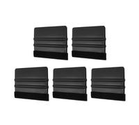sourcing map 5pcs Vinyl Squeegee, Felt Edge Vinyl Wrap Decal Squeegee Tool, 4-Inch Car Vinyl Film Scraper Plastic Squeegee for Car Wrap, Sign Making, Window, Black, Rectangle