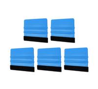 sourcing map 5pcs Vinyl Squeegee, Felt Edge Vinyl Wrap Decal Squeegee Tool, 4-Inch Car Vinyl Film Scraper Plastic Squeegee for Car Wrap, Sign Making, Window, Blue, Rectangle