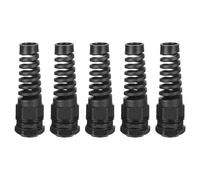 sourcing map 5Pcs Waterproof Cable Gland, M22 Nylon Spiral Strain Pigtail Cord Joint with Gasket for 10-13mm Wire Thread Cable Fixing and Appliances, Black
