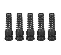 sourcing map 5Pcs Waterproof Cable Gland, M25 Nylon Spiral Strain Pigtail Cord Joint with Gasket for 11-15mm Wire Thread Cable Fixing and Appliances, Black
