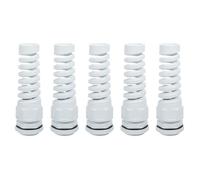 sourcing map 5Pcs Waterproof Cable Gland, PG21 Nylon Spiral Strain Pigtail Cord Joint with Gasket for 13-18mm Wire Thread Cable Fixing and Appliances, White