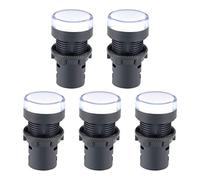 sourcing map 5Pcs White Indicator Light AC/DC 24V, 22mm Panel Mount, for Electrical Control Panel, HVAC, DIY Projects