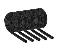 sourcing map 5Pcs Wire Insulation Braid Fire Sleeve,3.28Ft-4mm ID Black, High Temp Silicone Coated Fiberglass Sleeving for Automotive Hose Lines Electrical Wiring