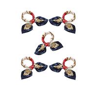 sourcing map K121 Women Square Shaped Chain Novelty Prints Neck Wrap Scarf Navy Gold