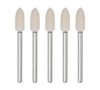 sourcing map 5pcs Wool Felt Mounted Mandrel Points 5mm Head 1/8 Inch Shank Conical Polishing Bits Burrs Felt Polishing Buffing Wheel for Rotary Tool