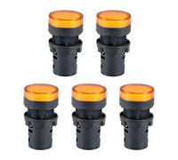 sourcing map 5Pcs Yellow Indicator Light AC/DC 24V, 22mm Panel Mount, for Electrical Control Panel, HVAC, DIY Projects