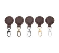 sourcing map 5pcs Zipper Pull, 2.17 Inch Leather Zip Puller Zipper Replacement Repair Kit Zipper Head Handle for Luggage Clothing Jackets Backpacks Boots, Brown
