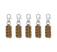 sourcing map 5Pcs Zipper Pulls, 3 Inch Nylon Cord Zipper Tag Extension Pull Hand Woven Zippers Replacement with Metal Clasp for Clothes Backpacks Travel Case Handbags, Brown
