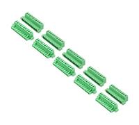 sourcing map 5Set PCB Terminal Block, 300V 10A Male&Female 10 Pin 5.08mm Distance PCB Screw Mount Terminal Block Connector for Industrial Use, Electronic Projects, Green
