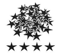 sourcing map 5Star Iron on Patches Embroidered Sew Patches Appliques Garment Embellishments for Clothing Repair Backpack Shoes Decoration 6x6cm/2.36x2.36 Pack of 50 (Black)
