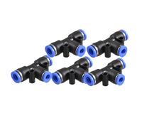 sourcing map 5X Air Pneumatic Tee Adapters 8mm to 6mm One Touch Fittings Connectors