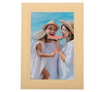 sourcing map 5x7 Picture Frame, Solid Oak Wood Photo Frame 5x7 Frame Display 3.5x5.5 Optical Clear Acrylic Sheet Wall Mounting and Tabletop Display, Natural Wood, 1Pcs