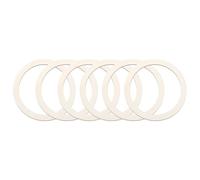 sourcing map 6.1 Inch Unfinished Wood Rings Natural Wooden Ring Circle Flat Round Shape Ornaments Wooden Slices for Frames, DIY Crafting Projects, Painting, Home Decor, 6Pcs
