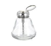 sourcing map 6.1Oz / 180ML Glass Pumping Dispenser Bottle Square Liquid Pumping Press Push Down Alcohol Container with Metal Flip Cover for Makeup Remover Dispensing Alcohol