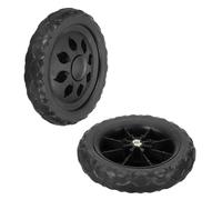sourcing map 6.3 Inch Dia Shopping Cart Wheels Replacement 2 Pcs Heavy Rubber Foaming Trolley Wheel Repair for Grocery Carts Supermarket Garbage Trash Can, Black