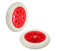 sourcing map 6.3 Inch Dia Shopping Cart Wheels Replacement 2 Pcs Heavy Rubber Foaming Trolley Wheel Repair for Grocery Carts Supermarket Garbage Trash Can, Red/White