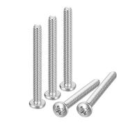 sourcing map #6-32x1-3/8" Pan Head Machine Screws, 304 Stainless Steel Screw, Phillips Drive, Fully Threaded, Bright Finish, Pack of 10