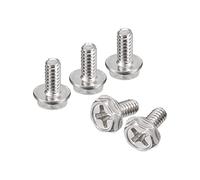 sourcing map #6-32x5/16" Phillips Hex Head Flange Bolts, 50pcs 304 Stainless Steel Hexagon Phillips Flange Head Hex Bolts Machine Screws